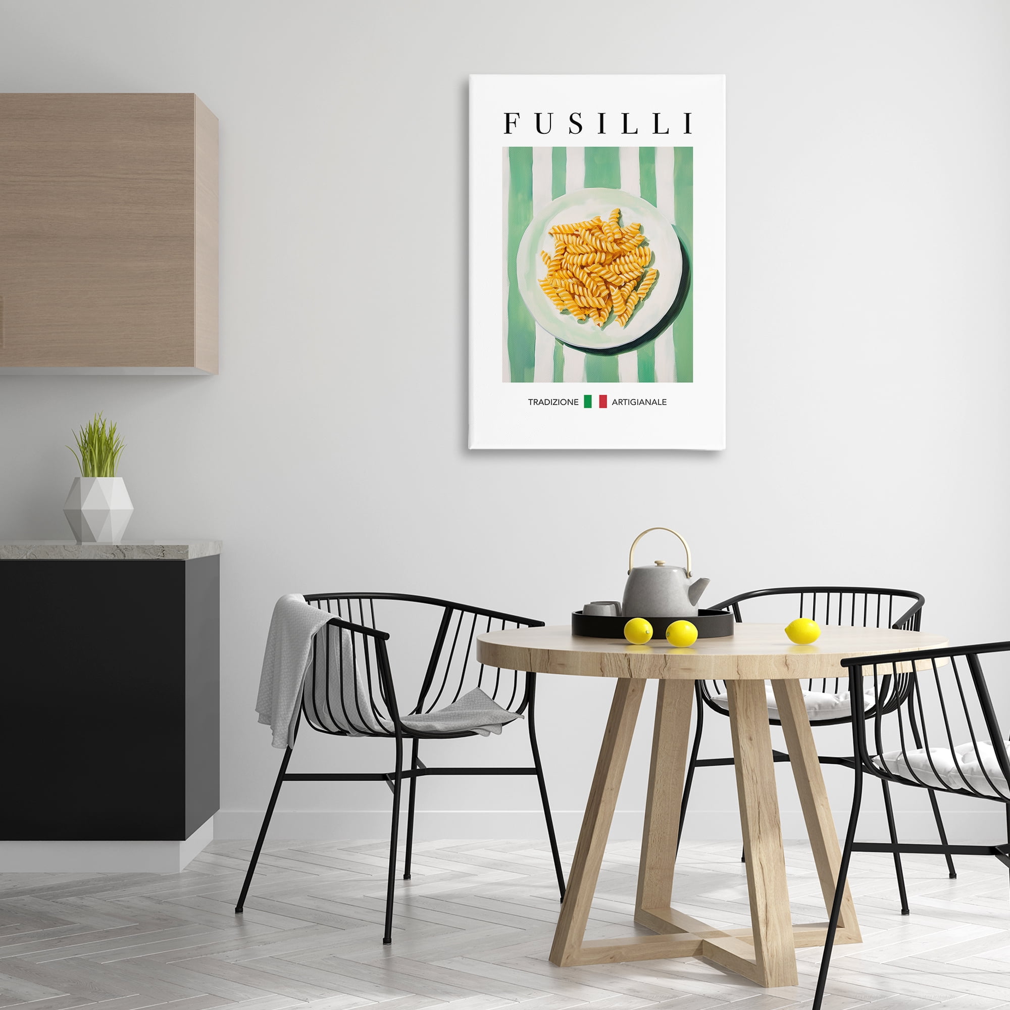 Stupell Industries Traditional Fusilli Pasta Food & Beverage Painting Wrapped Canvas Canvas Art Print Wall Art, 24 x 36