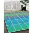 thumbnail image 3 of Ahgly Company Machine Washable Indoor Square Transitional Deep-Sea Green Area Rugs, 5' Square, 3 of 7