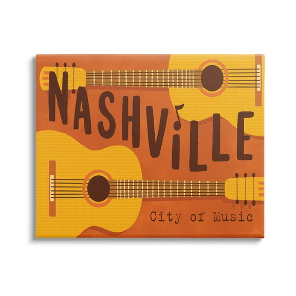 Nashville City of Music Guitars Performing & Arts Graphic Art Gallery Wrapped Canvas Print Wall Art