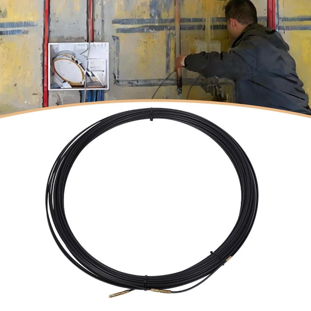 Enhebrador de cables eléctricos, extractor de cables eléctrico de fibra de vidrio resistente al desgaste, 30 m Negro