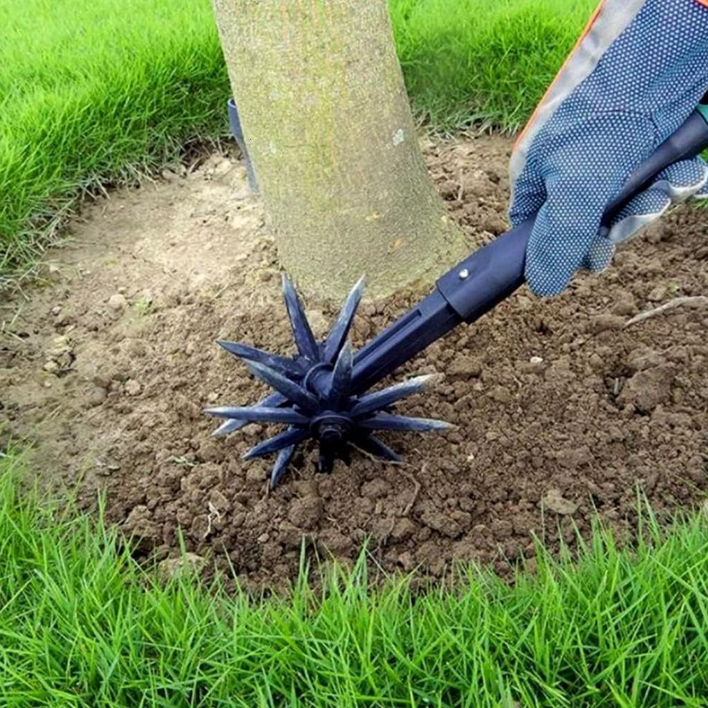 Garden Soil Scarifier Rotary Cultivator Soil Plowing Tool Designed for Effective Soil Aeration and Lawns Care