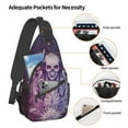 thumbnail image 4 of ZICANCN Skull Skeleton Gothic Crossbody Sling Bag for Men Women - Casual Shoulder Backpacks for Travel Sport Climbing Runners Daypack, 4 of 9