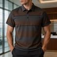 thumbnail image 6 of ZOYOEN Mens Striped Polo Shirts with Pocket- Regular Fit Casual Short Sleeve Classic Summer Business Shirts Dark Gray Size XL, 6 of 8