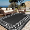 thumbnail image 6 of Riedhoff Outdoor Rug 9'x12', Geometric, Black & White, 6 of 10