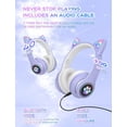 thumbnail image 3 of Auriculares Bluetooth para niños con micrófono HD/luces LED (púrpura), Auriculares para niños con Volumen Limitado de 85 dB, Auriculares para niños con Sonido estéreo para Smartphone, iPad, Tableta,, 3 of 5