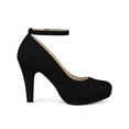 thumbnail image 3 of BLISSFUL STEP Women Ankle Strap Round Toe Stiletto Heels Pumps Black 7, 3 of 7