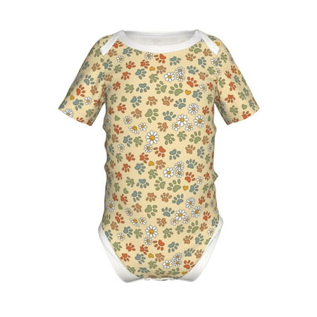 

Yiaed Paw In Groovy Style Print Infant Climbing Short Sleeve Onesie One-Piece Baby Bodysuit Clothes 0-12 Months -6 Months