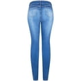 thumbnail image 2 of BodiLover, Women's, High Waist Rise 5 Pockets Skinny Comfy Jeans Zip Button Closure, Denim Light, 1, 2 of 2