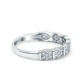 thumbnail image 2 of Simulated Cubic Zirconia Size-5 Half Eternity Ring Wedding Engagement Band 925 Sterling Silver, 2 of 7