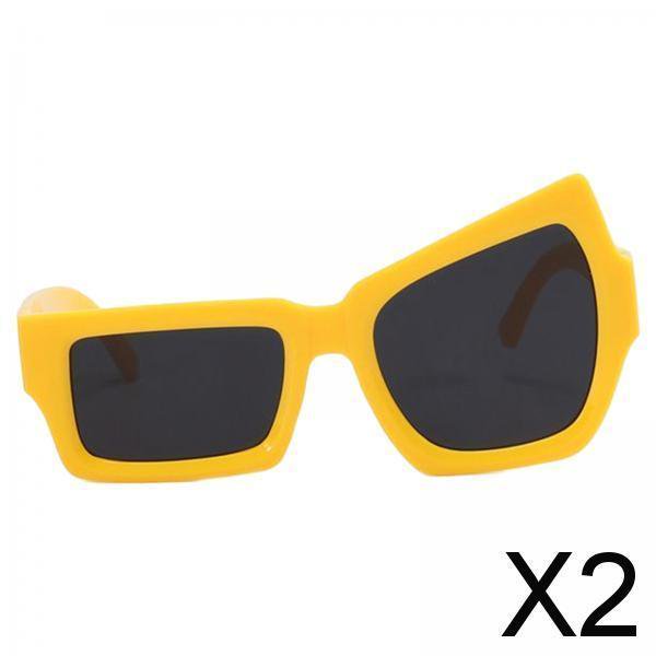 Paquete de 2-4 gafas de sol de fiesta vintage asimétricas Yinane 2 piezas