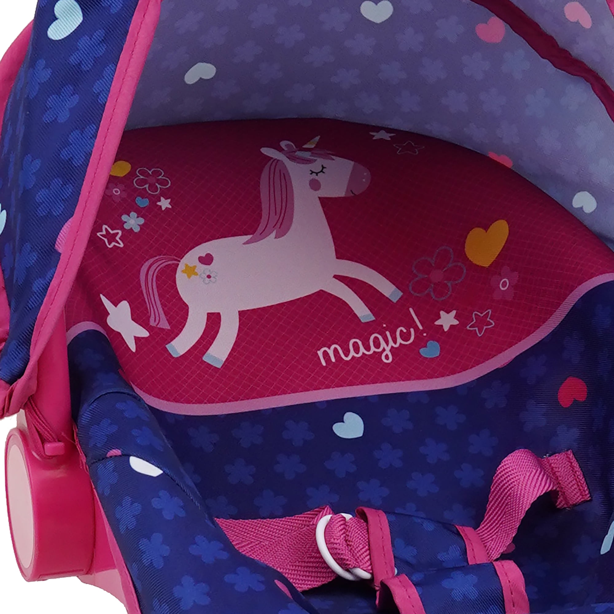 Unicorn Baby Doll 3 in 1 Car Seat Kids Pretend Play Use as Car