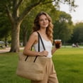 thumbnail image 2 of Virelaxpo Rope Woven Beach Tote Bag Large Capacity Casual Shoulder Bag for Beach, Shopping, Daily Commute and Travel - Plastic Material, 2 of 6