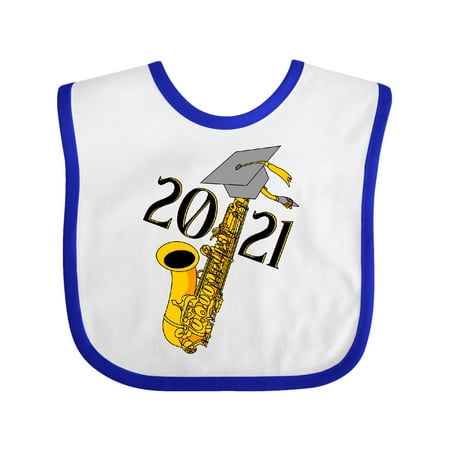 

Inktastic Saxophone 2021 Graduation Gift Baby Boy or Baby Girl Bib
