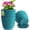 Blue-green, variant on 6/7 inch Plant Pots, 5 Pack Flower Pots with Drainage Holes and Saucers for Indoor Plants, Plastic Planters with Water Ripple for Small Garden House Plants, Nursery Pots for Succulent.