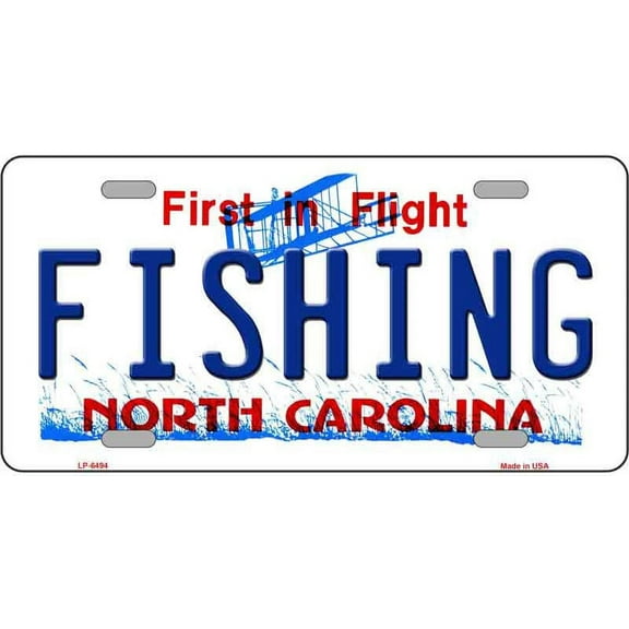 North Carolina Novelty Fishing License Plate LP-6494