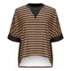 thumbnail image 4 of Fiudx Ofertas Flash Del Día Blusas Estampadas a Rayas con Cuello Redondo para Mujer, Top Holgado de Manga Corta con Bloques de Color, 4 of 6