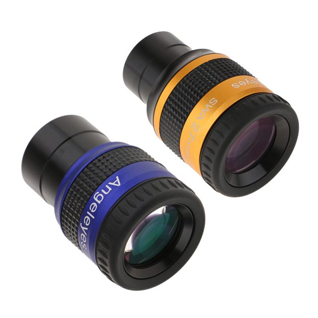 Ocular súper gran de 70 grados 1,25 pulgadas revestido de 19 mm / 27 mm para telescopio astronómico (negro + amarillo + perfke Otoño de gran angular SWA