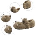 thumbnail image 6 of Kids Girl's Slip On Plush Mary Jane Shoes Fleece Lined Non Slip Loafers Toddler Cute Bowknot Princess Dress Shoes Brown Size 12 Little Child, 6 of 7