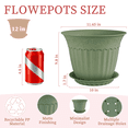 thumbnail image 2 of FIASON 6 Pack 12 Inch Sage Celadon Green Plastic Planters with Drainage Holes and Saucers, Embossed Flower Plant Pots Large Outdoor Planters for Patio Garden, 2 of 8