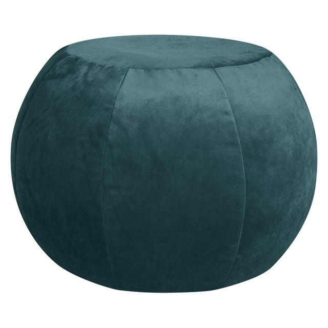 Pouf Plump en velours essence moelleux – Pouf rond surdimensionné avec revêtement en velours ultra-doux et rembourrage en billes de polystyrène pour salon, chambre ou bureau