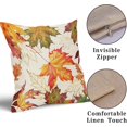 thumbnail image 3 of Fall Leaf Pillow Covers - 18x18 Inch Set of 2 Maple Leaf Throw Pillowcase linen Square Light Orange Fall Decor Thanksgiving Cushion Cover for Sofa Bedroom Indoor Party, 3 of 6