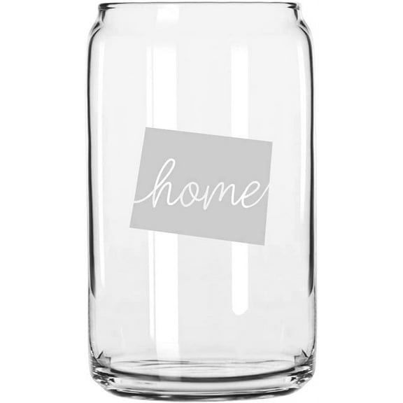 Wyoming Home States Etched 16oz Libbey Can Glass