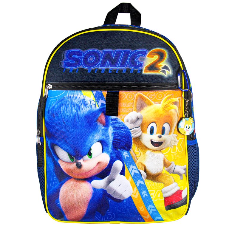  Sonic the Hedgehog 2 Movie Sonic Tails 16 Backpack w/Lunch  Tote 5 Piece Set