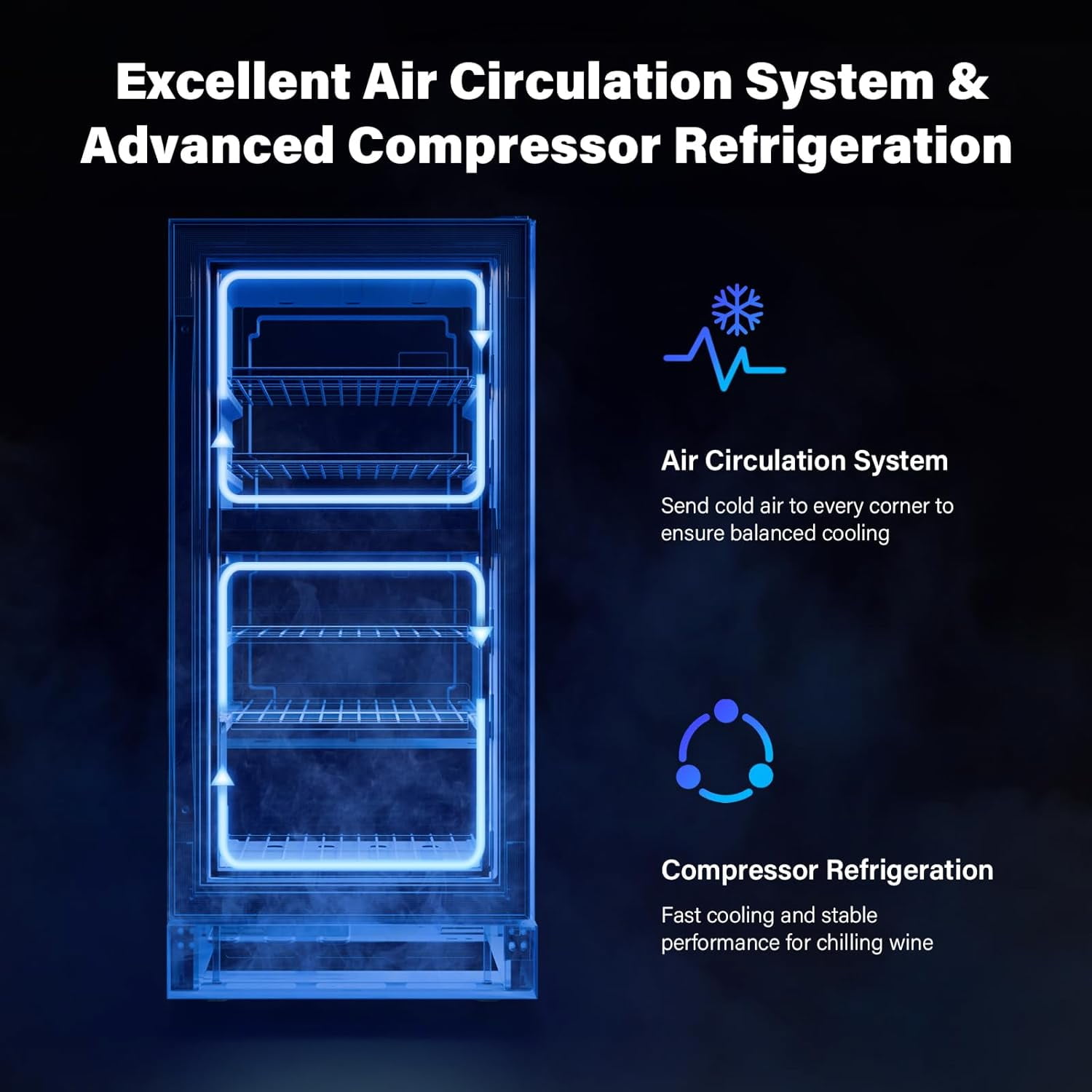 TUFFIOM 33 Bottles Dual Zone Wine Cooler, Beverage Cooler Refrigerator, Chiller with Glass Door & Digital Temperature Control, Freestanding or Built-in Wine Fridge for Wine, Champagne, Beer