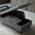 thumbnail image 6 of Storage Chaise Lounge Zarler Velvet Indoor Upholstered Sofa Recliner Lounge Chair for Living Room Bedroom Gray, 6 of 10
