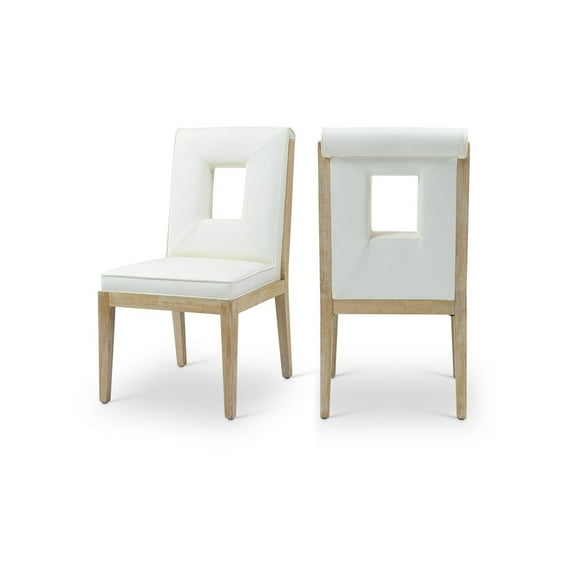 Meridian Furniture Gwendolyn Cream Vegan Leather Dining Side Chair (Set of 2)