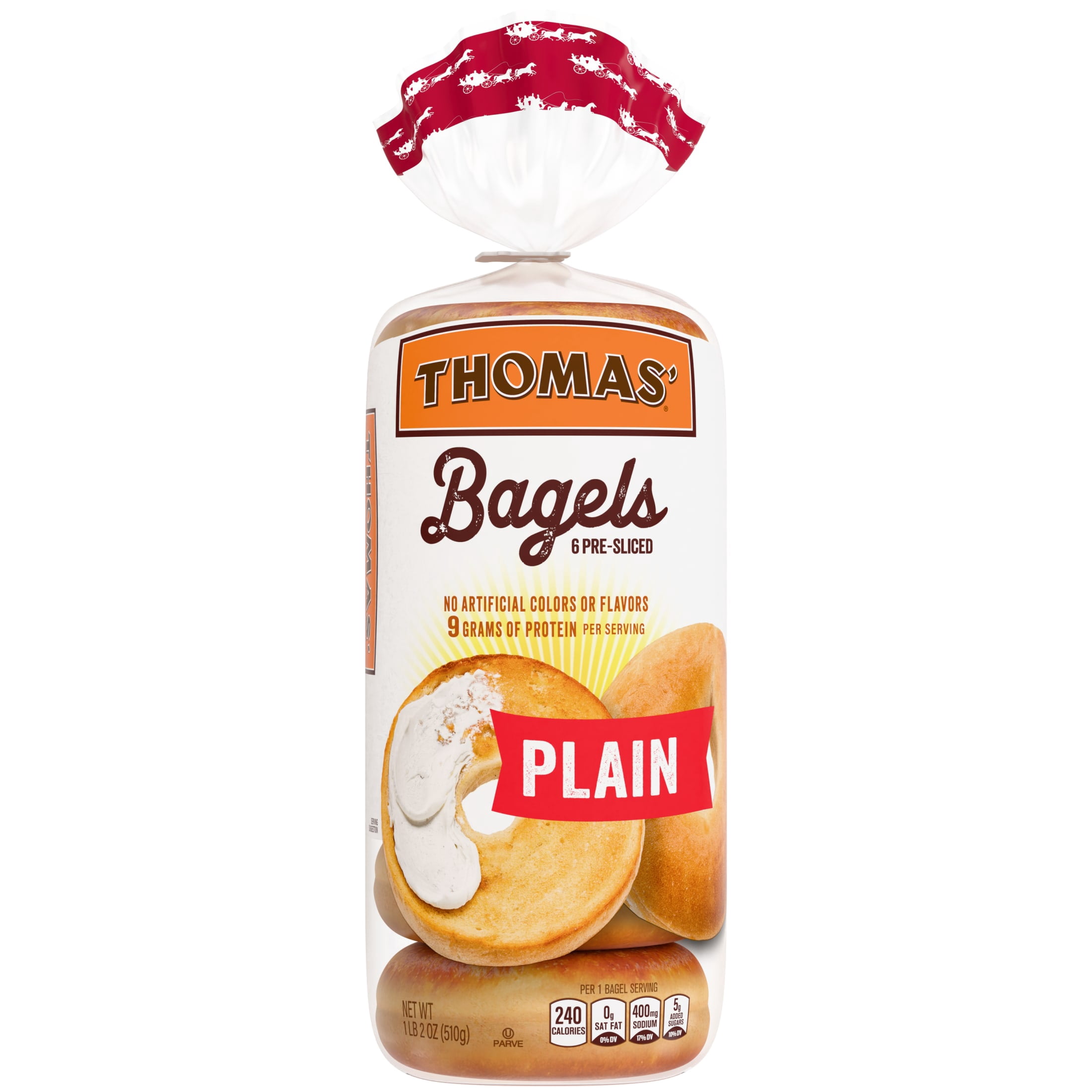 Thomas' Plain Bagels, 6 count, 18 oz
