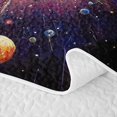 thumbnail image 5 of Manfei Celestial Colorful Planets Bed Spread Queen,Glowing Space Nebula Queen Coverlet Set,Blue Orange,Black Reversible,3 Pieces,1 Quilt and 2 Pillowcases, 5 of 7