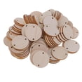 thumbnail image 2 of 100 Pieces Round Unfinished Wooden Shapes Blank Name Tags with two holes Christmas Tree Ornament for gift by diy Tags Craft Wedding Party Decoration 35mm, 2 of 9