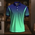 thumbnail image 4 of Mens Casual Manga Corta Botón Abajo Camisas Geometría Impresión Cuello Turndown Blusa de Verano, Camisas de Invierno de Manga Larga Caliente Estilo en Capas, 4 of 5