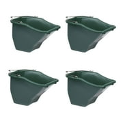 Little Giant 10-Quart Plastic Flat Back Livestock Feed Bucket, Green (4 Pack)