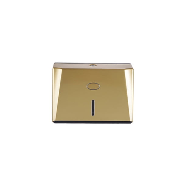 Inteprter Caja de pañuelos montada en la pared, servilleta, toallero, soporte de papel, hogar, oficina, Hotel, baño, cocina, baño, inodoro, estuche sin Suministros de limpieza para el hogar Oro Inteprter HA080731-03B