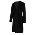 thumbnail image 6 of Prolriy Mens Robe Long Lengthened Coat Shawl Bathrobe Plush Winter Sleeved Robe Men's Coralline Robe for Men Black XXL, 6 of 8