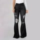 thumbnail image 1 of WILLBEST Jeans Mujer Pantalones Vaqueros Rotos de Cintura Alta para Mujer, Acampanados, Elásticos, de Mezclilla, Cómodos, de Moda, Informales. Grande, 1 of 5