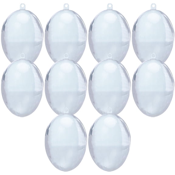 Supvox Clear Eggs Fillable Ornament Clear Plastic Fillable Balls 10Pcs