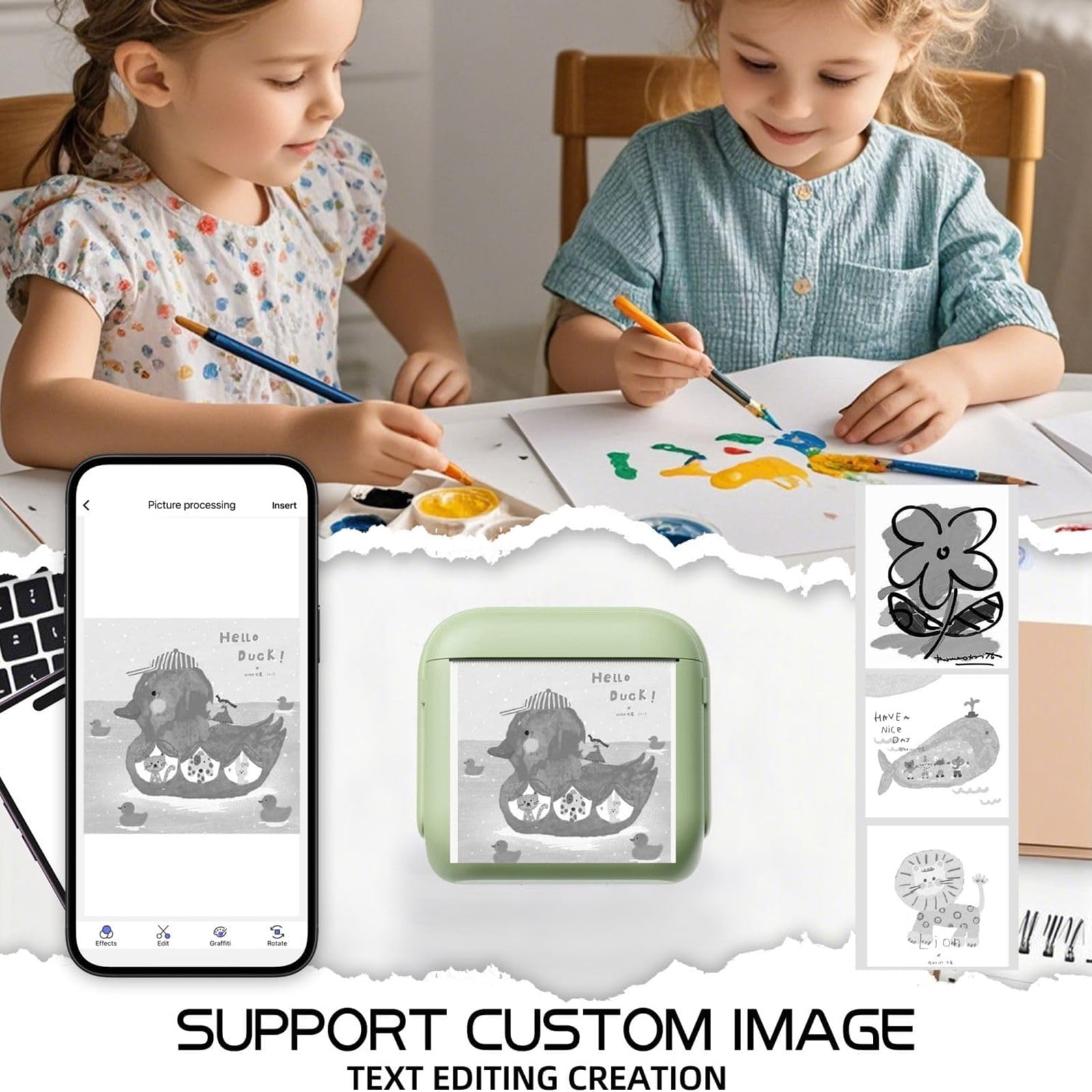 Rechargeable Portable Miniature Sticker Printer For Instants Label Receipt Photo Printing Easy Wireless Operations