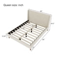 thumbnail image 7 of MODERNLUXE Queen Velvet Upholstered Platform Bed Frame with 43.5" Tall Wingback Headboard and Solid Wood Legs,Easy Assembly,Cream, 7 of 7