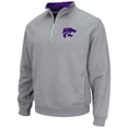 thumbnail image 2 of Men's Colosseum Heathered Gray Kansas State Wildcats Tortugas Team Logo Quarter-Zip Jacket, 2 of 3