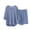 Blue, variant on Keeplus Cute Pajama Sets for Women 2 Piece Solid Color Pjs Set Loose Oversized Sleepwear 3/4 Sleeve T Shirts Capri Shorts Casual Lounge Sets Outfits