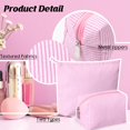 thumbnail image 3 of Set de bolsitas de maquillaje Huhumy Cute Cosmetic Pouch para mujer, color rosa, 3 of 7