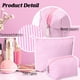 thumbnail image 3 of Set de bolsitas de maquillaje Huhumy Cute Cosmetic Pouch para mujer, color rosa, 3 of 7