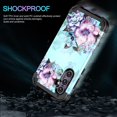 thumbnail image 3 of CASEFIV for Samsung Galaxy S23 FE 5G Case,Heavy Duty Sturdy Shockproof Protection Rugged Phone Cover,Blue Flower, 3 of 7