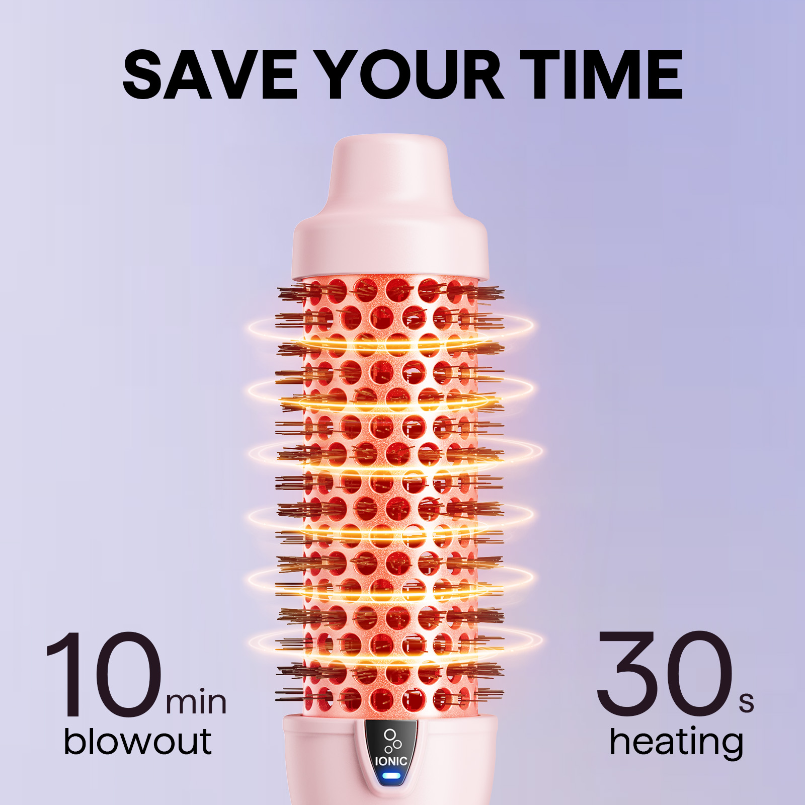 Wavytalk 1.5" Thermal Heated Round Brush, Pink photo 2
