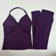 thumbnail image 5 of Conjunto de Yoga sin costuras de impacto para mujer, 2 uds., camiseta sin mangas acolchada con cuello Halter, pantalones cortos de gimnasio para levantamiento de glúteos, 5 of 5