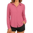 thumbnail image 2 of Meichang Womens UPF 50+ Long Sleeve Sun Shirts UV Sun Protection Quick Dry Collar Tops Hiking Outdoor Travel Button Down Shirt, 2 of 6