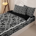 thumbnail image 3 of jejeloiu Modern Damask Zipper Full Size Comforter Sets with Fitted Sheet and 2 Pillowcases For Men Women,Classic Pattern Zipper Bedding Set,Black Gray,Black Reversible,4 Pieces, 3 of 7
